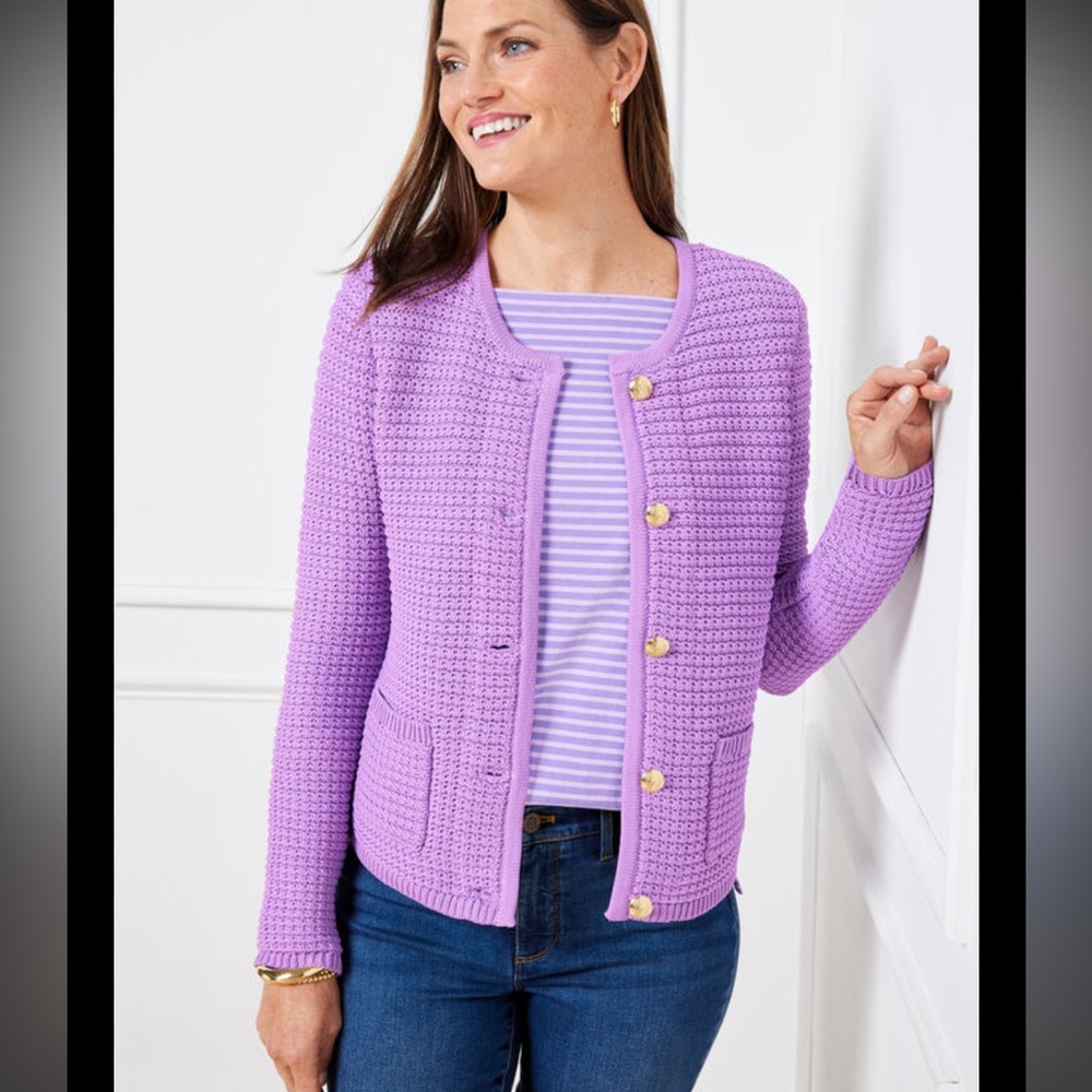 Medium TalbotsPurple Kate Cardigan